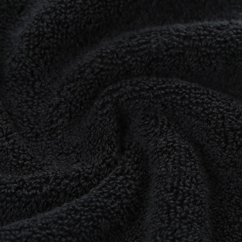 Black Large Bath Towel Cotton Thick