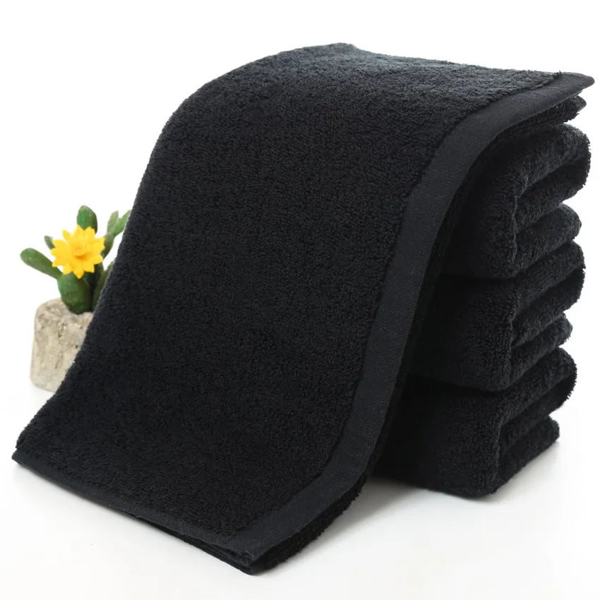 Black Large Bath Towel Cotton Thick