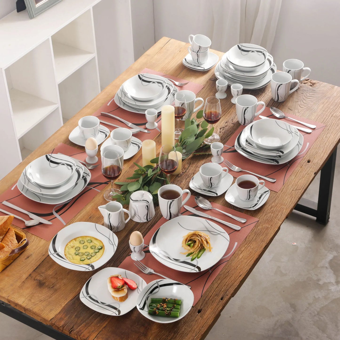 50/100-Piece Porcelain Dinner Set with Egg Cup,