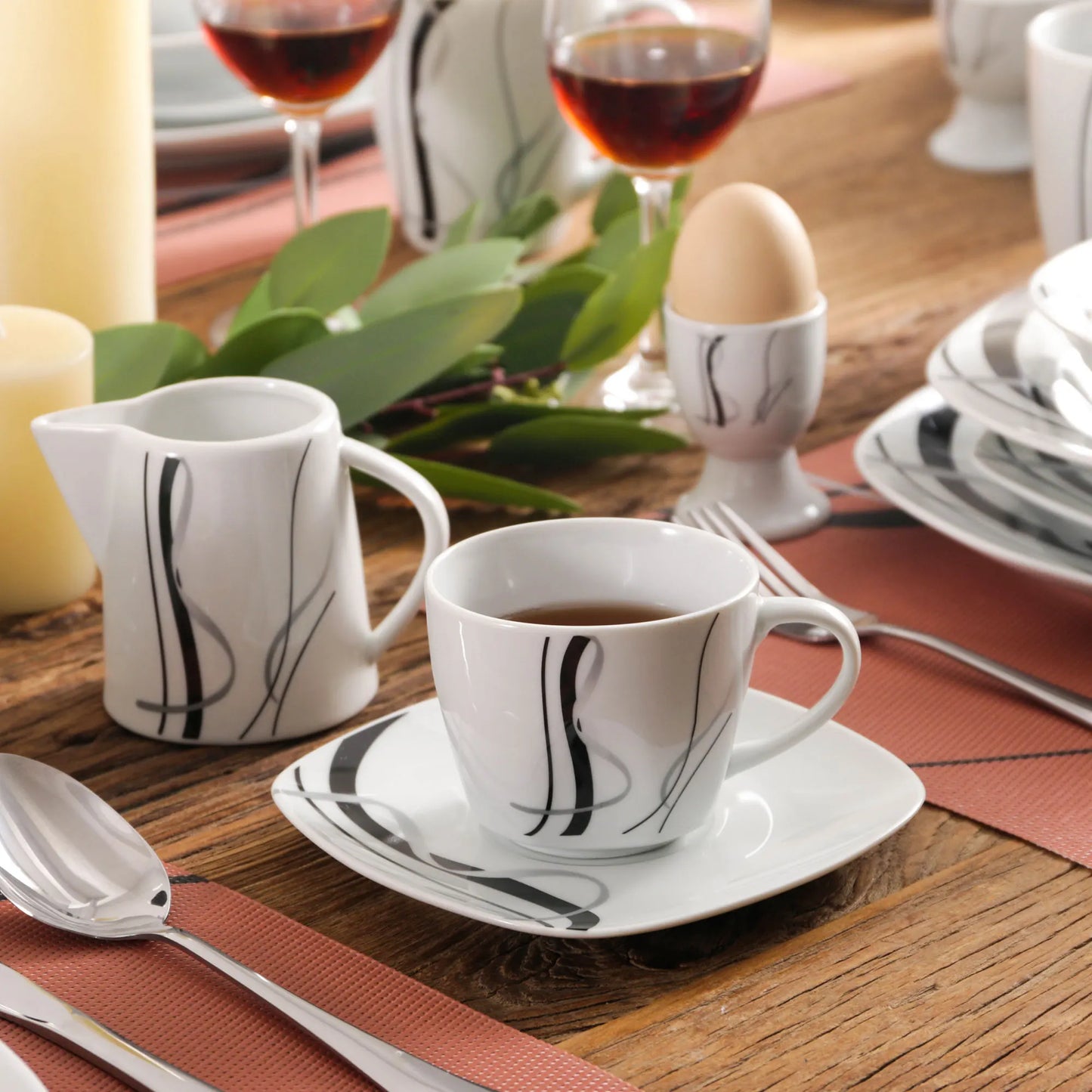 50/100-Piece Porcelain Dinner Set with Egg Cup,