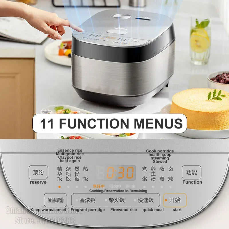 Midea 3L Rice Cooker Multifunctional Intelligent 605W Electric Cooker Steaming Rice Large Capacity