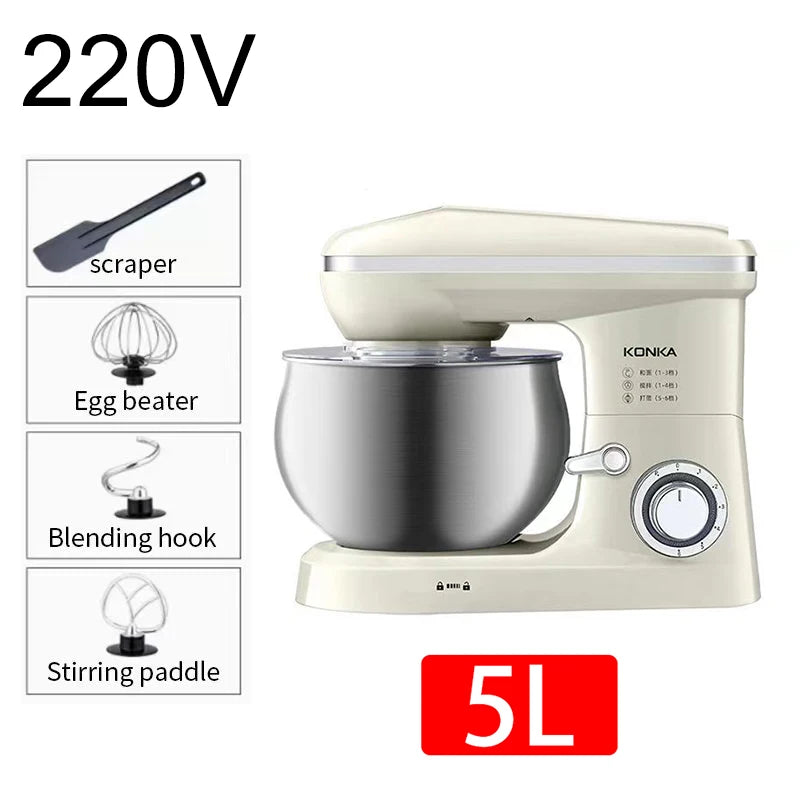 Multifunctional chef machine household 3-5 liter small dough kneading machine fully automatic household electric egg beater