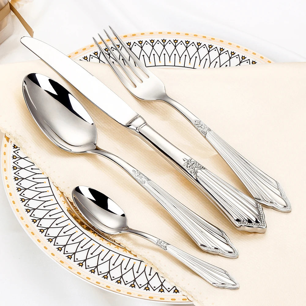Gold Plated Flatware Set Table Knife
