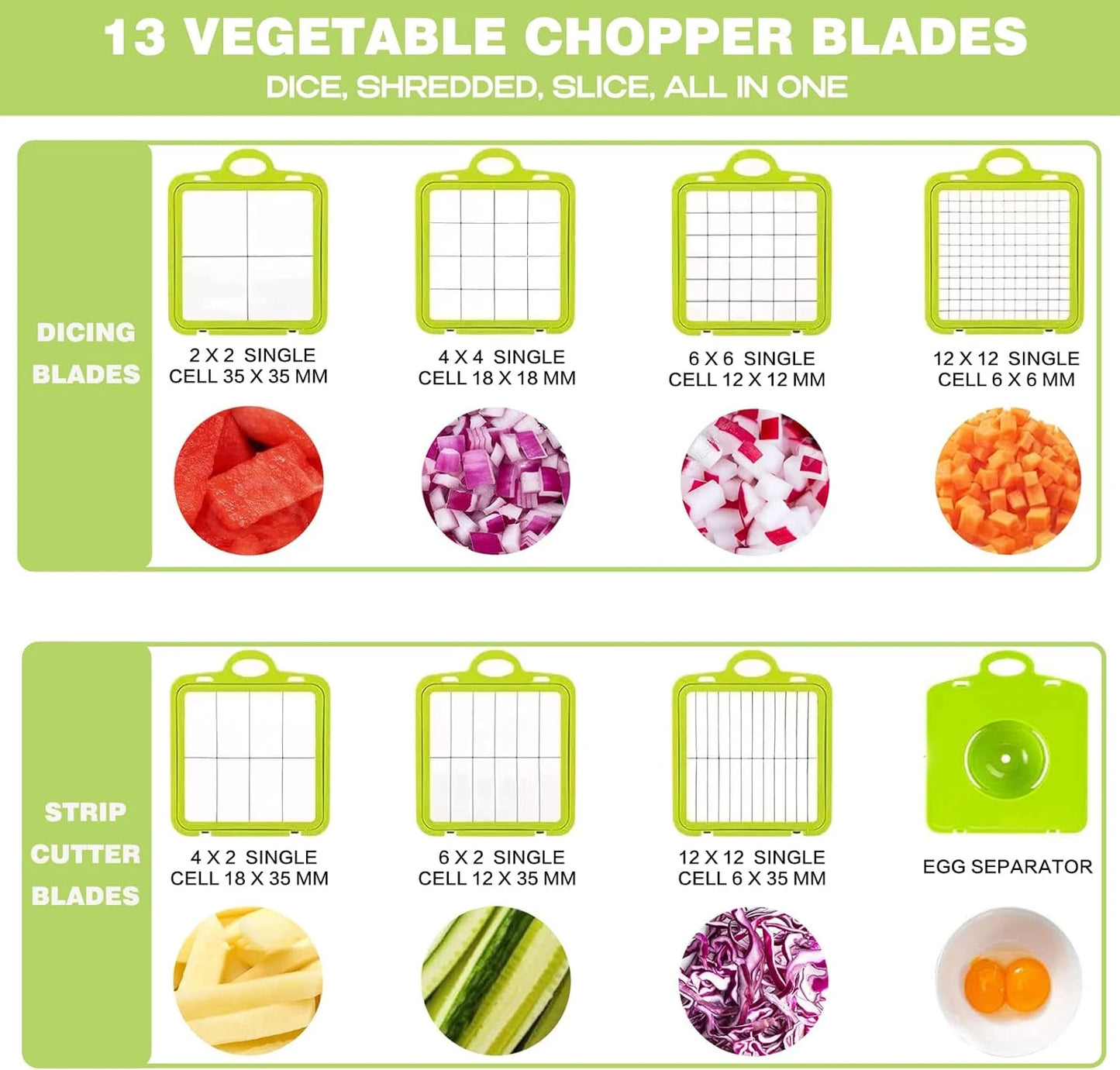 12/22 in 1 Multifunctional Vegetable Chopper