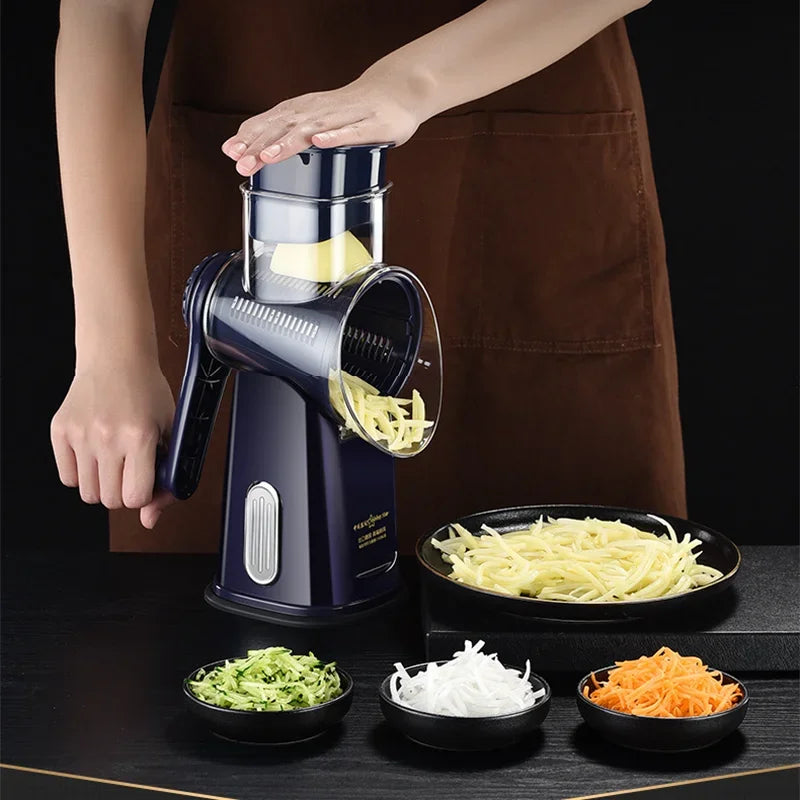 Kitchen Veggie Chopper Multifunction Rotary Cheese Grater Manual