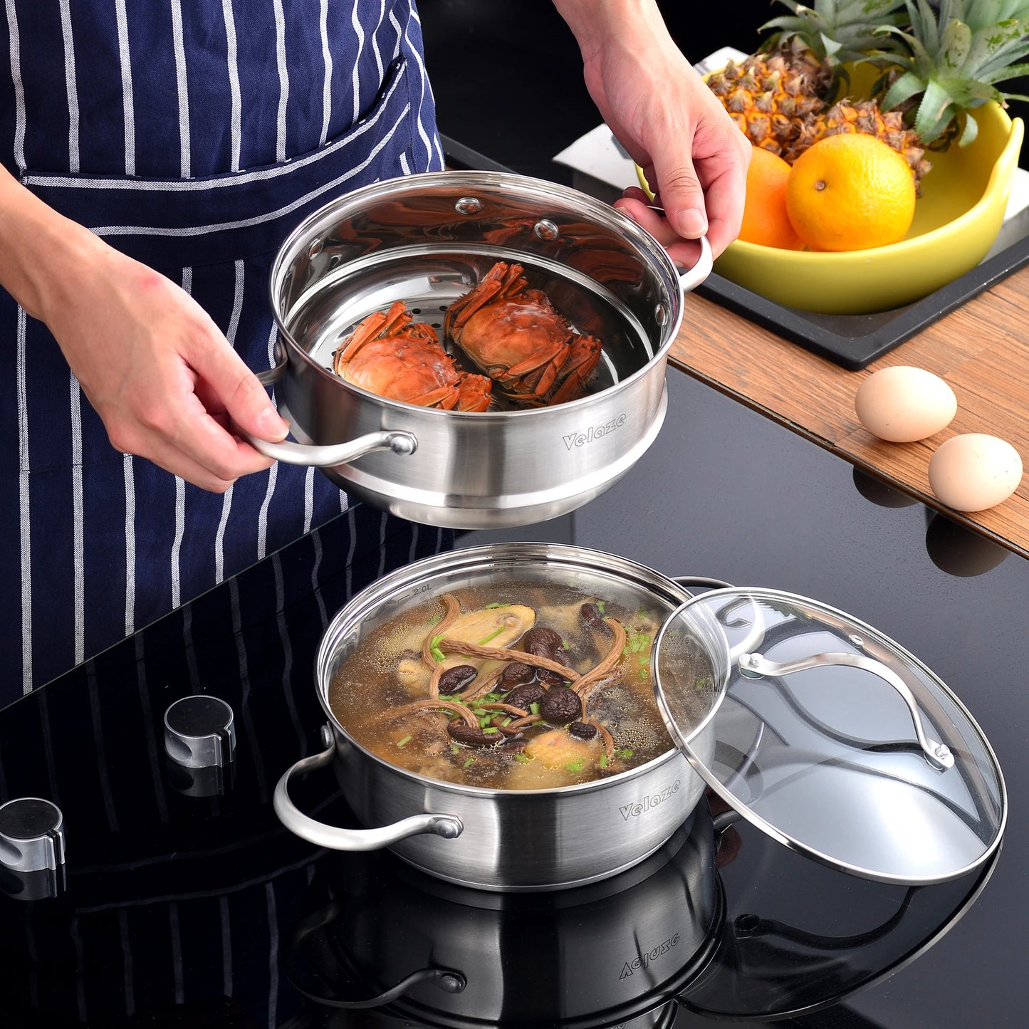 Velaze Cookware Set Stainless Steel