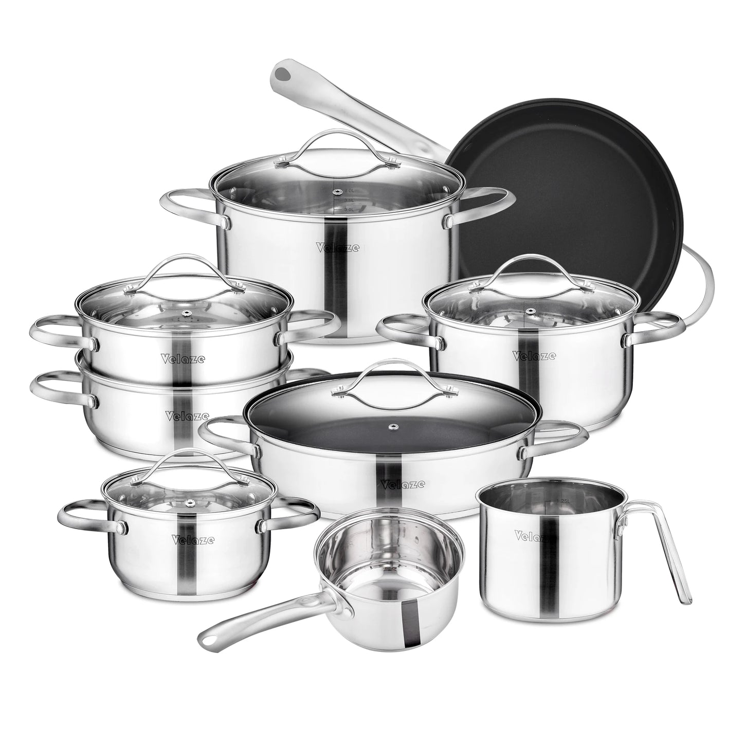 Velaze Cookware Set Stainless Steel