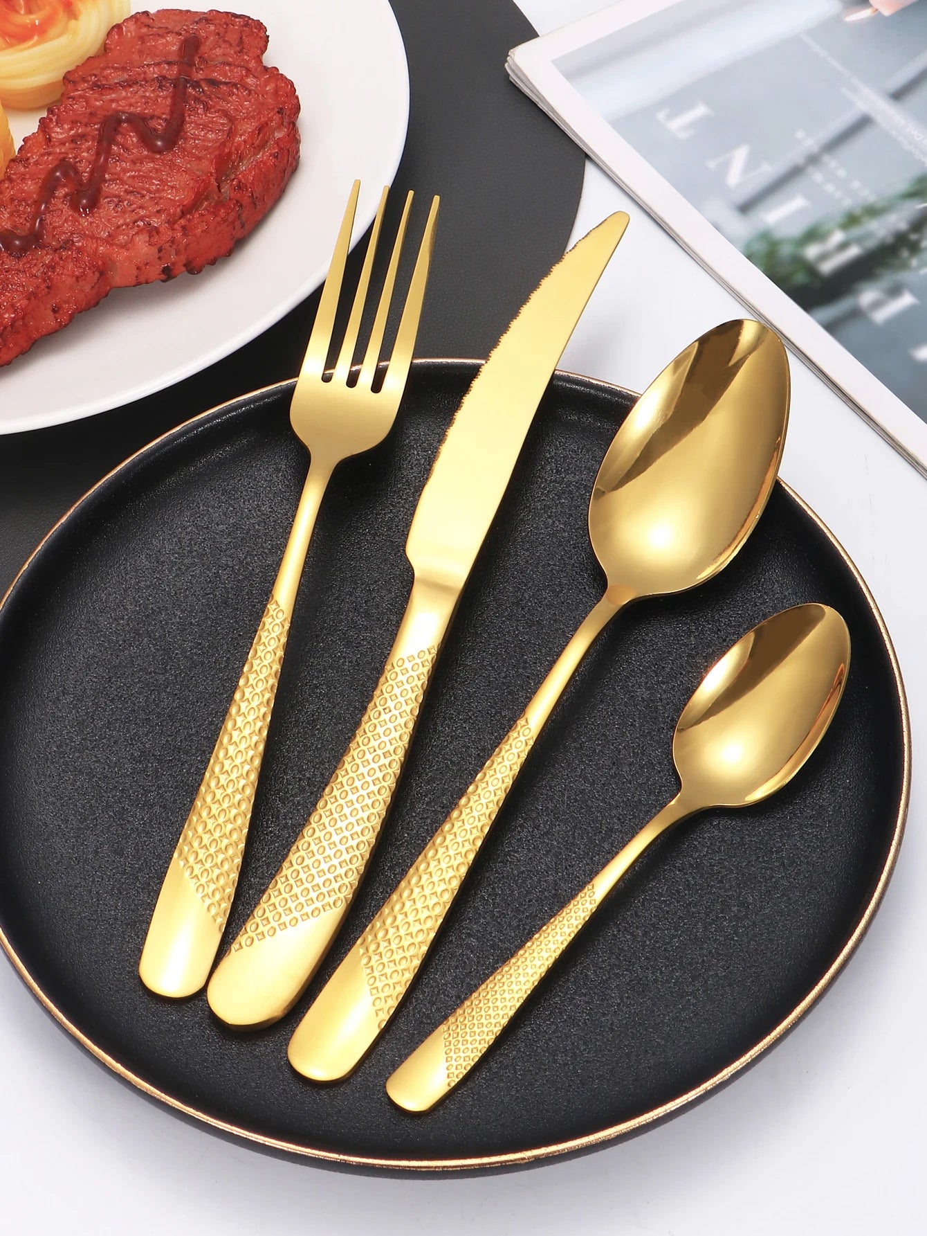 24 Stainless steel tableware star steak knife and fork