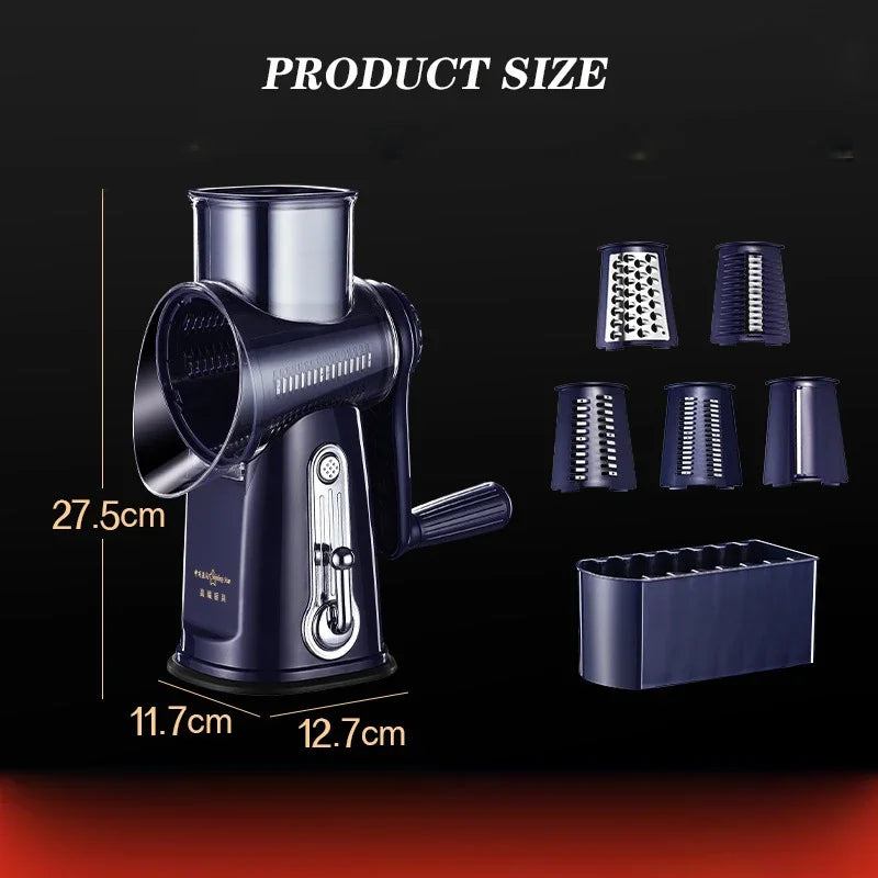 Kitchen Veggie Chopper Multifunction Rotary Cheese Grater Manual