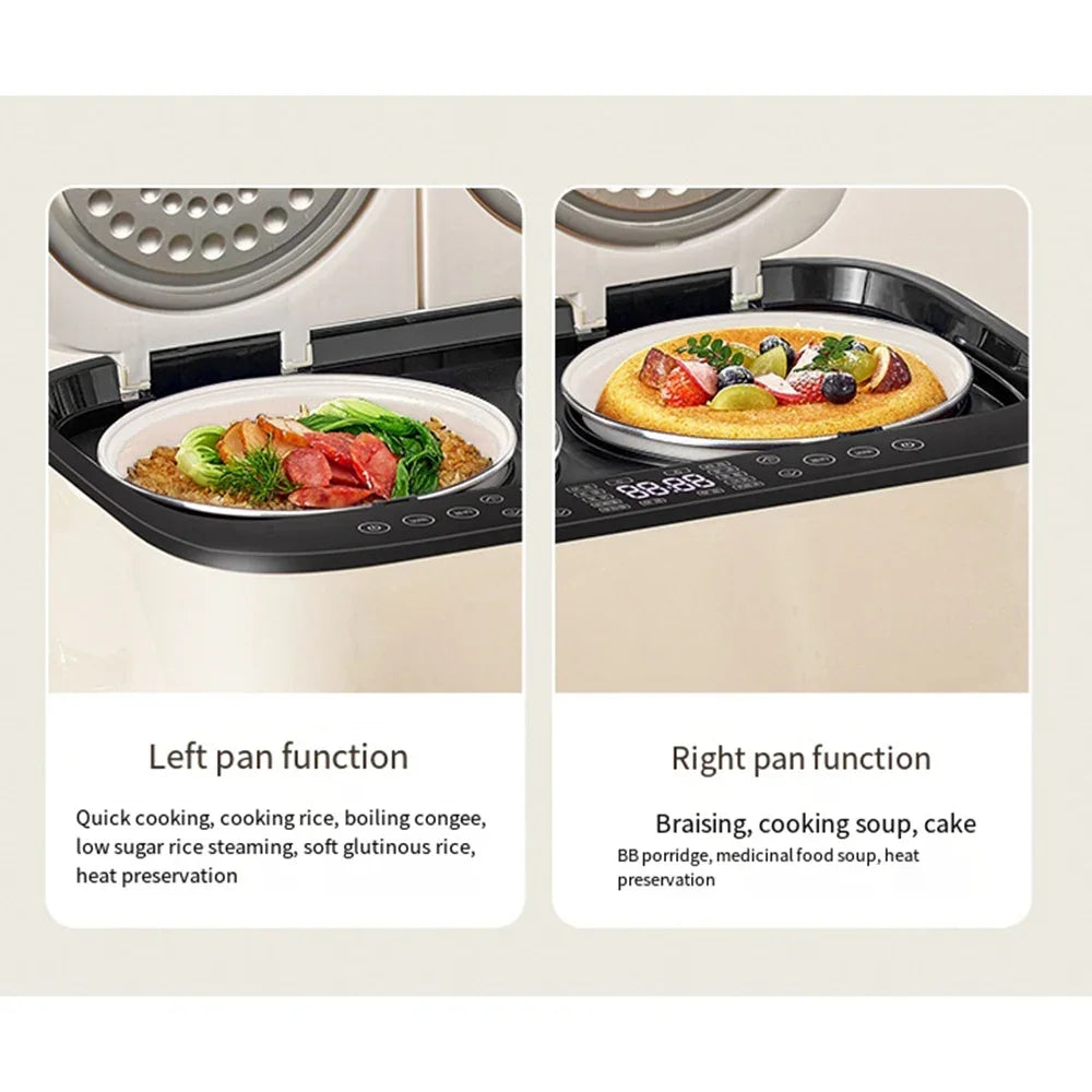 Smart Multi-function Rice Cooker, Home 2.5 Liter + 2.5 Liter Double Air Bag Rice Cooker