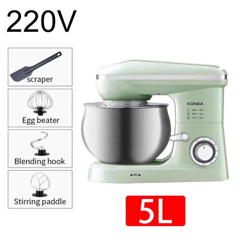 Multifunctional chef machine household 3-5 liter small dough kneading machine fully automatic household electric egg beater