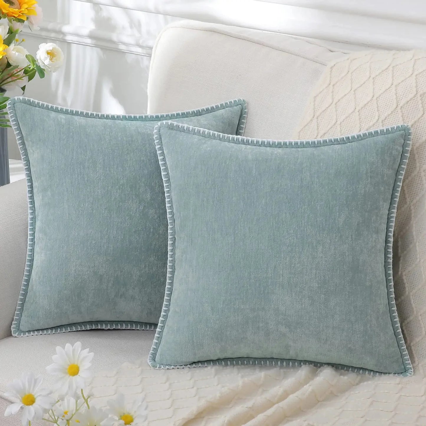Soft Throw Cushion Cover Decorative Square Pillow Case For Couch Sofa Bed Pillowcase50x50