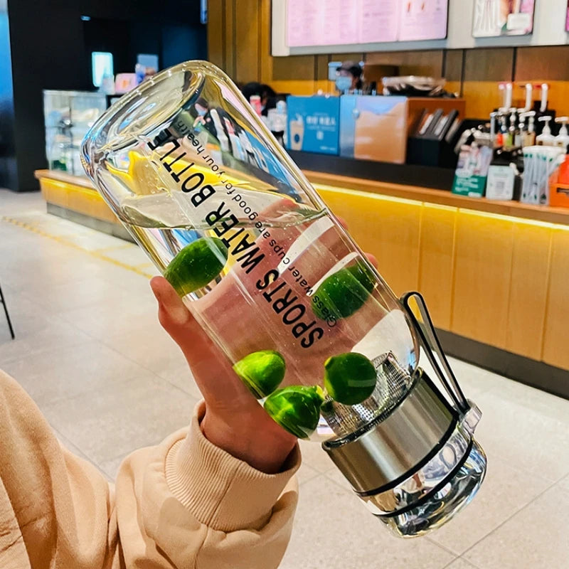 Glass Water Bottle Leakproof Drinkware