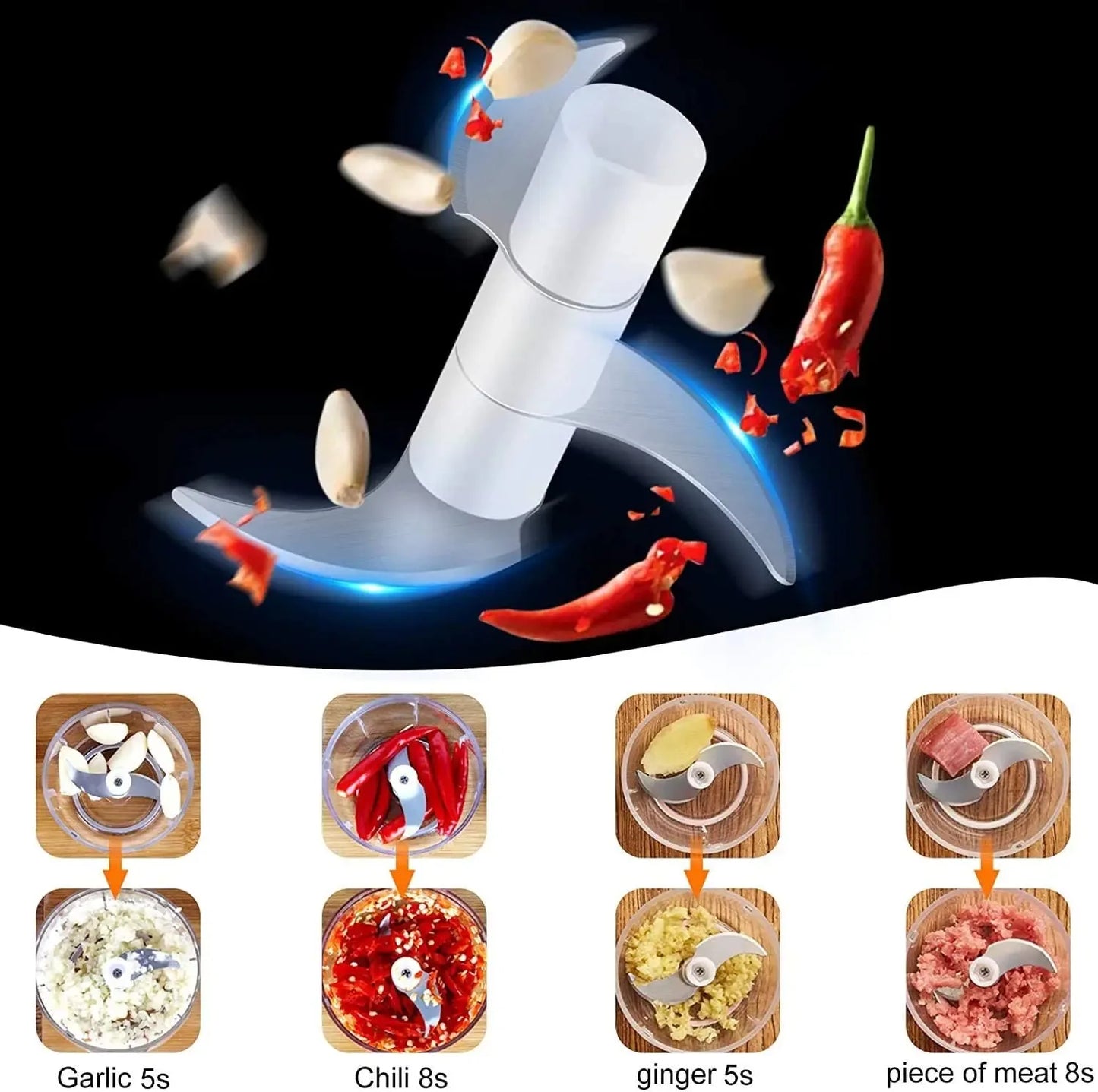 Garlic Chopper Rotate Garlic Press Crusher Vegetable Onion Cutter Kitchen Cooking Accessories