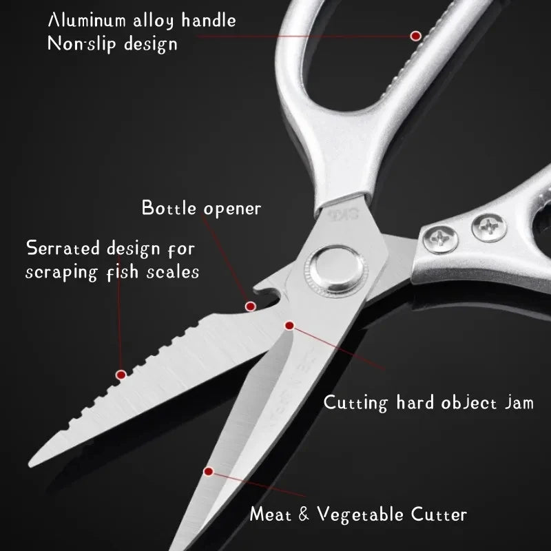 Kitchen Scissors Powerful Chicken Bone Scissors Large Stainless Steel Multifunctional Scissors
