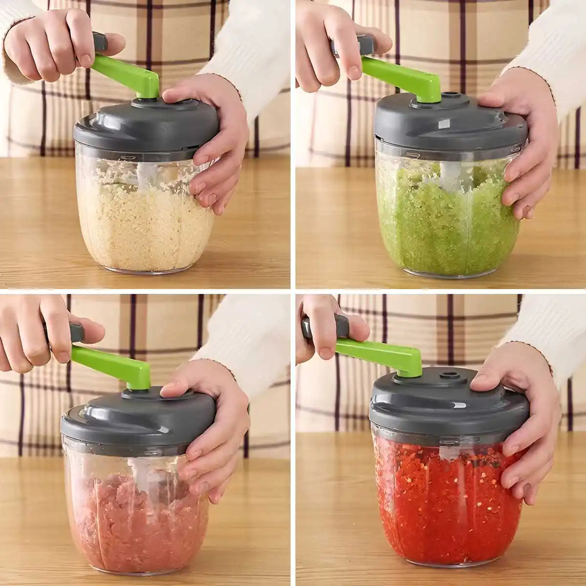 520/900ML Manual Meat Mincer Garlic Chopper Rotate Garlic Press Crusher Vegetable Onion Cutter Kitchen Cooking Accessories