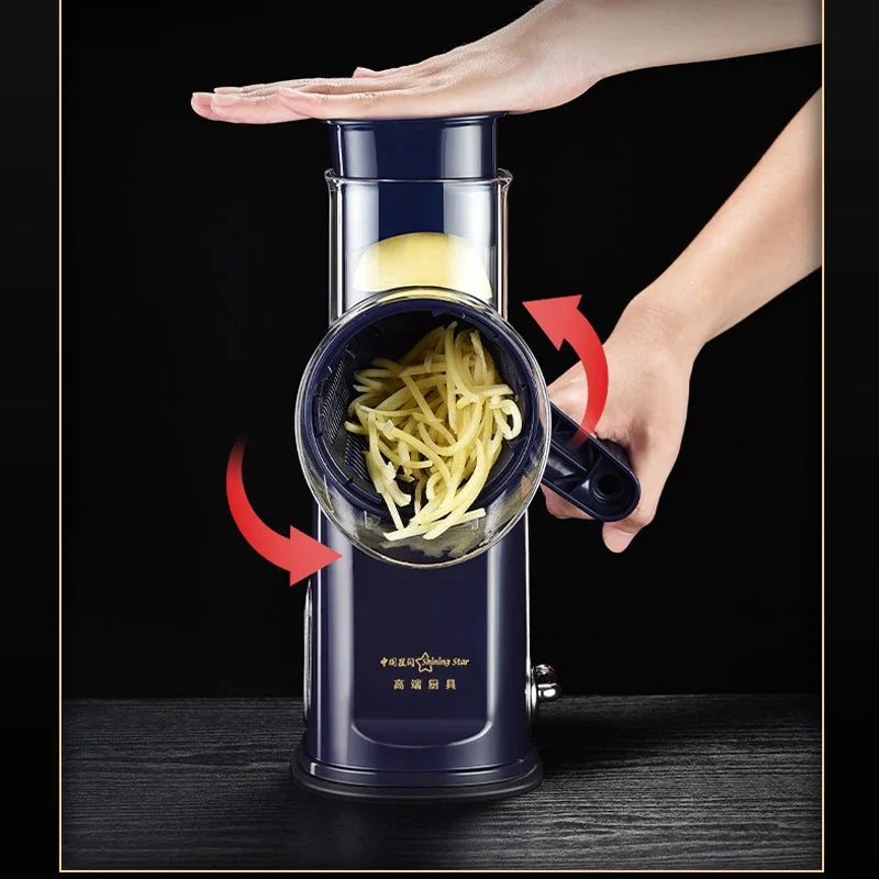 Kitchen Veggie Chopper Multifunction Rotary Cheese Grater Manual