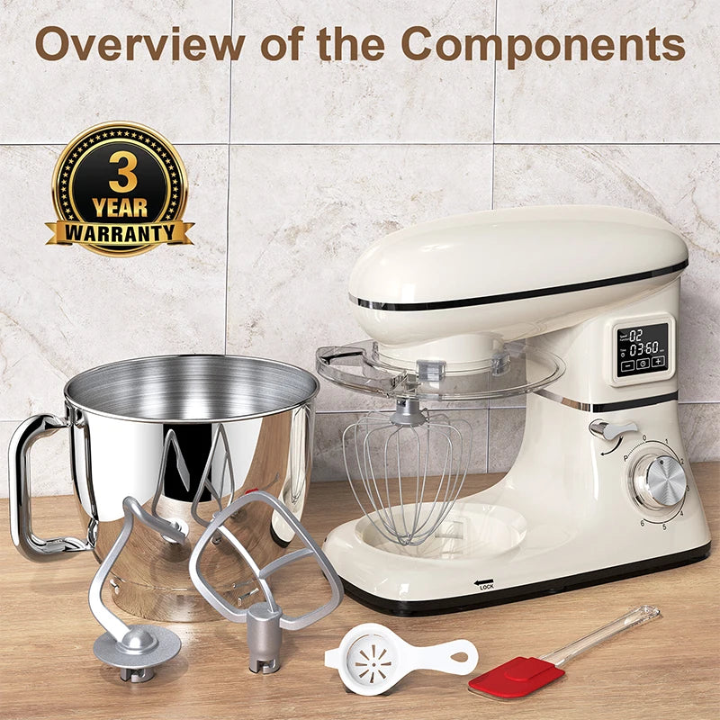 WEYOLI 6.5L Mixer Planetary 6-speed Kitchen Food Blender