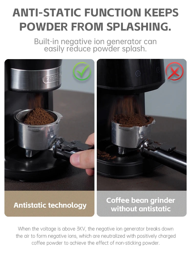 Electric Coffee Grinder with 34 Gears for Espresso