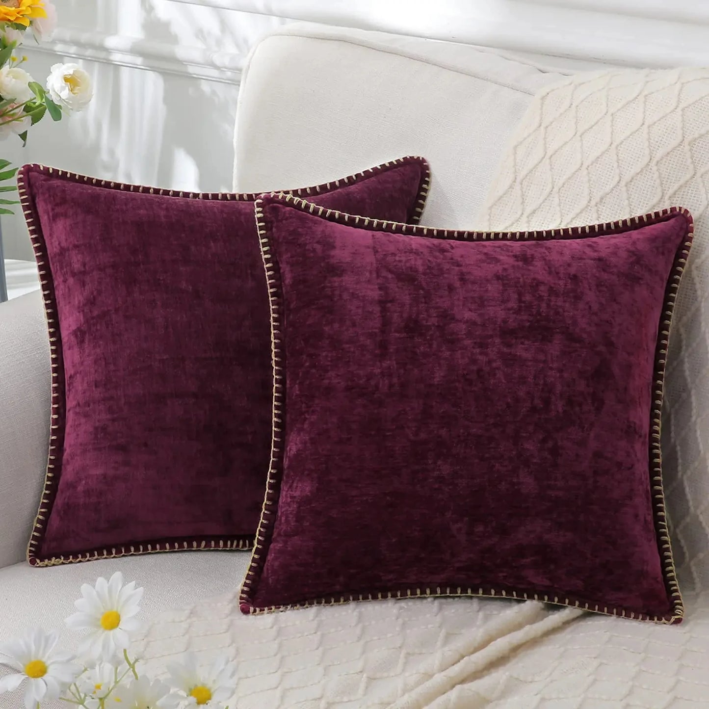 Soft Throw Cushion Cover Decorative Square Pillow Case For Couch Sofa Bed Pillowcase50x50