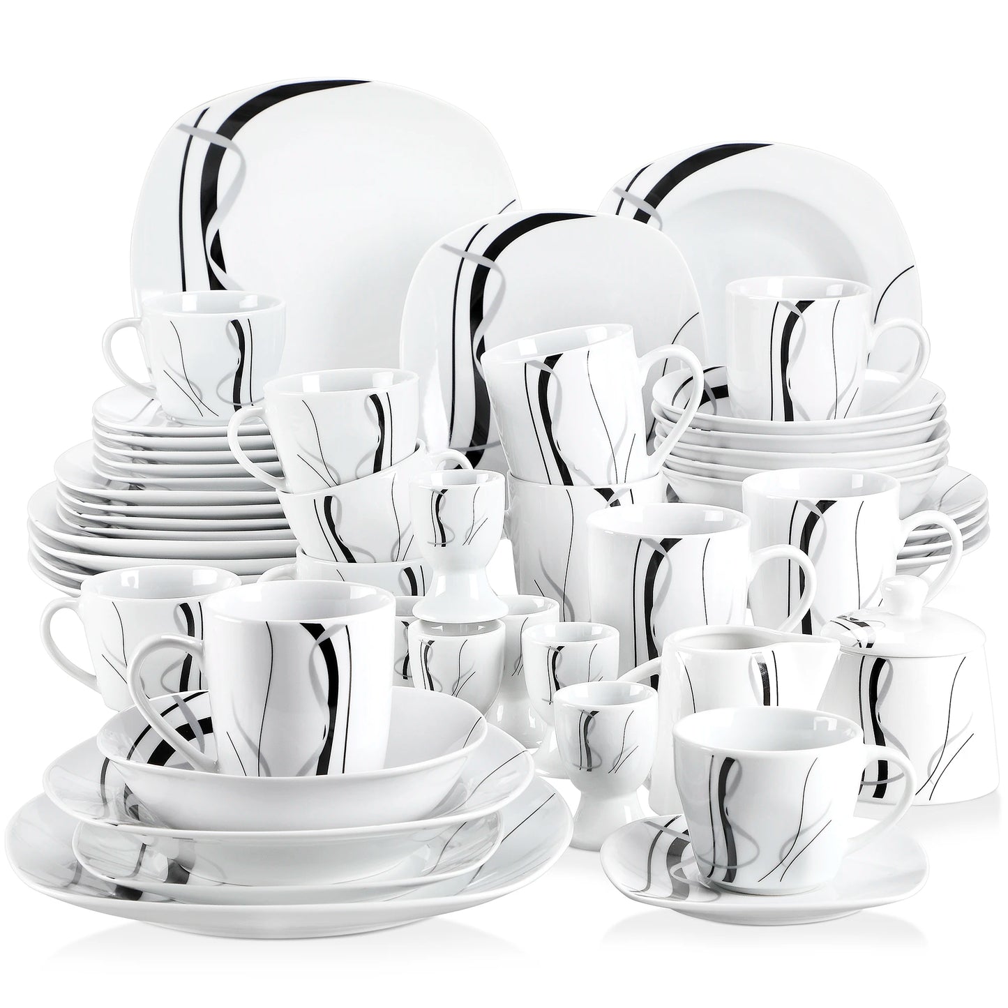 50/100-Piece Porcelain Dinner Set with Egg Cup,