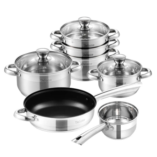 Velaze Kitchen Cookware Set Cookinasse Glass Lid