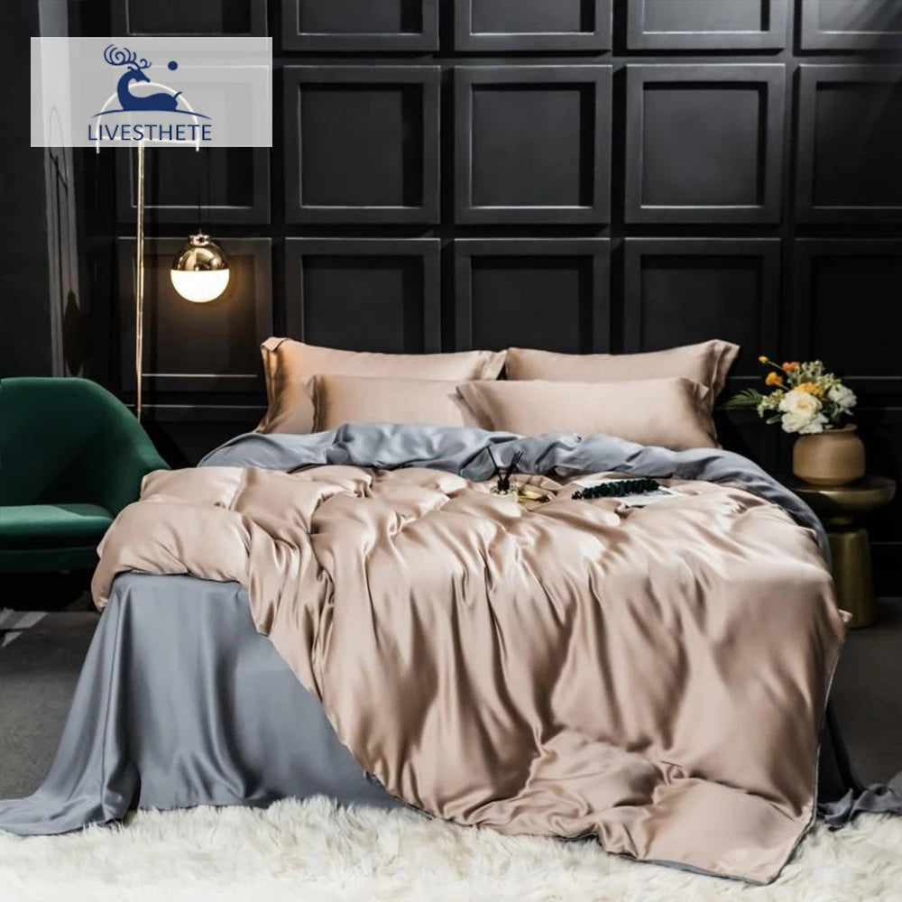 Liv-Esthete Gorgeous 100% Silk Bedding Set Mulberry Silk