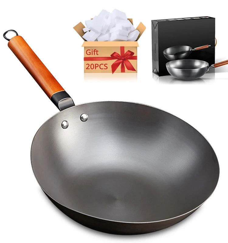 High Quality  Non-stick Pan Traditional Handmade Iron Pot Cooking Pan