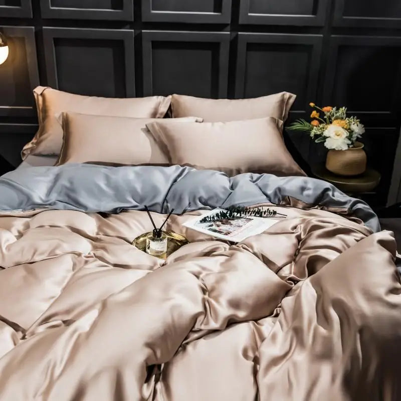 Liv-Esthete Gorgeous 100% Silk Bedding Set Mulberry Silk