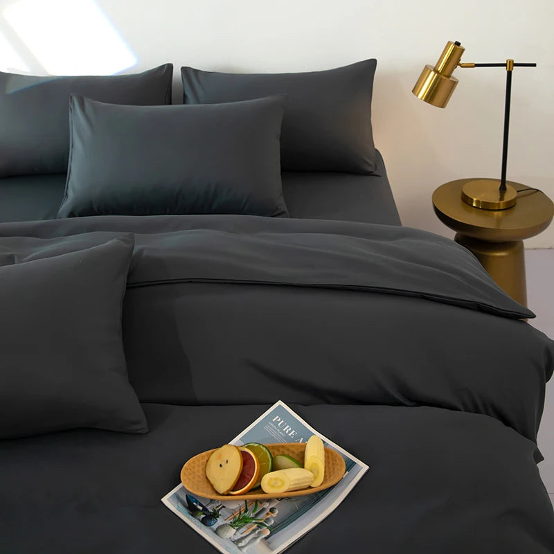 Bedding Solid Color Bed Sheet Set Brushed