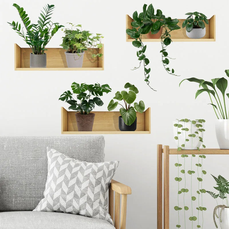 Decorative Wall Stickers for Living Room Green Plant P