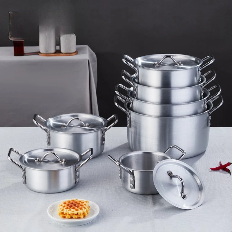 Old Style Home Aluminum Pot Environmentally Friendly Large Capacity Soup Pot Uncoated Gas Stove Gift Set Pot