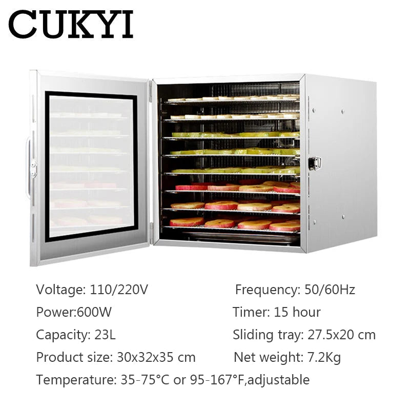 Intelligent Food Dryer 8 Layers 23L Capacity