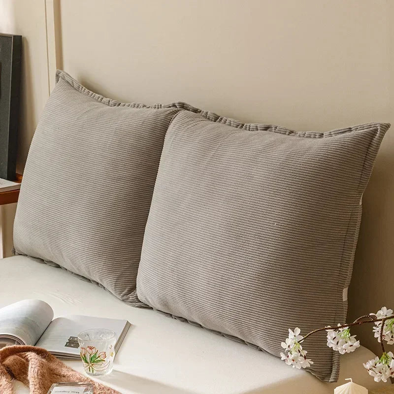 New retro corduroy removable and washable bedside soft bag cushion tatami large backrest solid color long pillow can be bundled