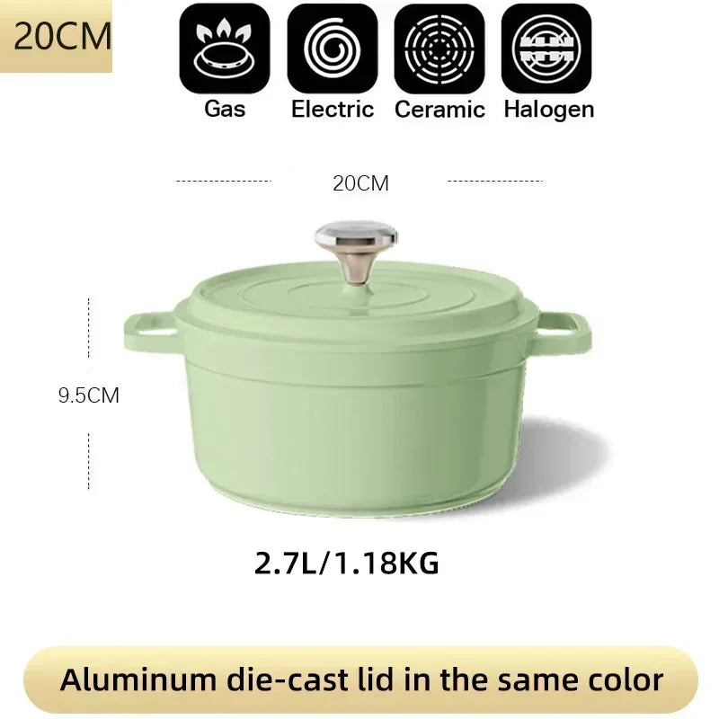 Ceramic Enamel Stock Pot With Lid Non-stick Saucepan Casserole Nonstick Toxin Free Gather Energy Heat Preservation Gas Induction