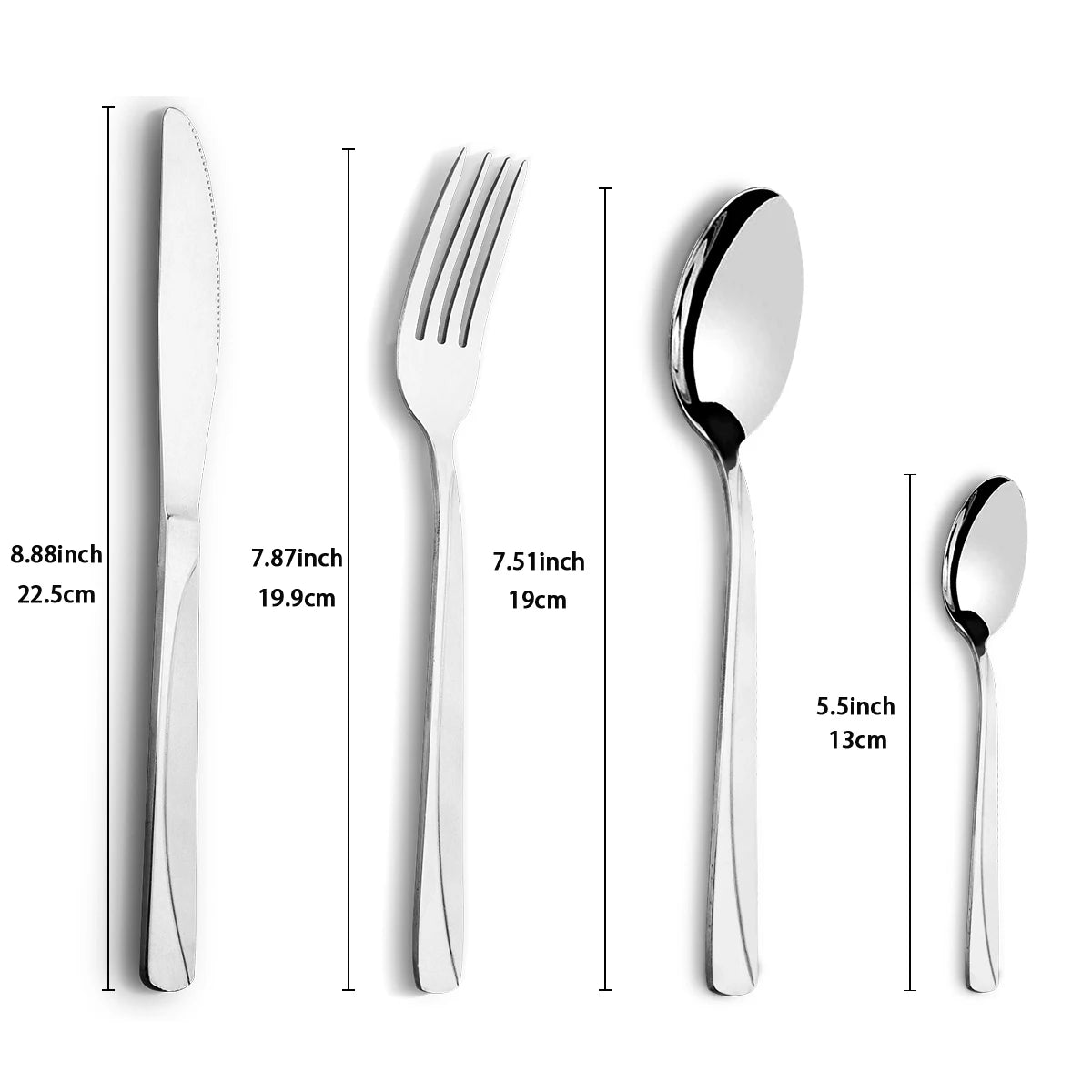 24Pcs Western Stainless Tableware Set