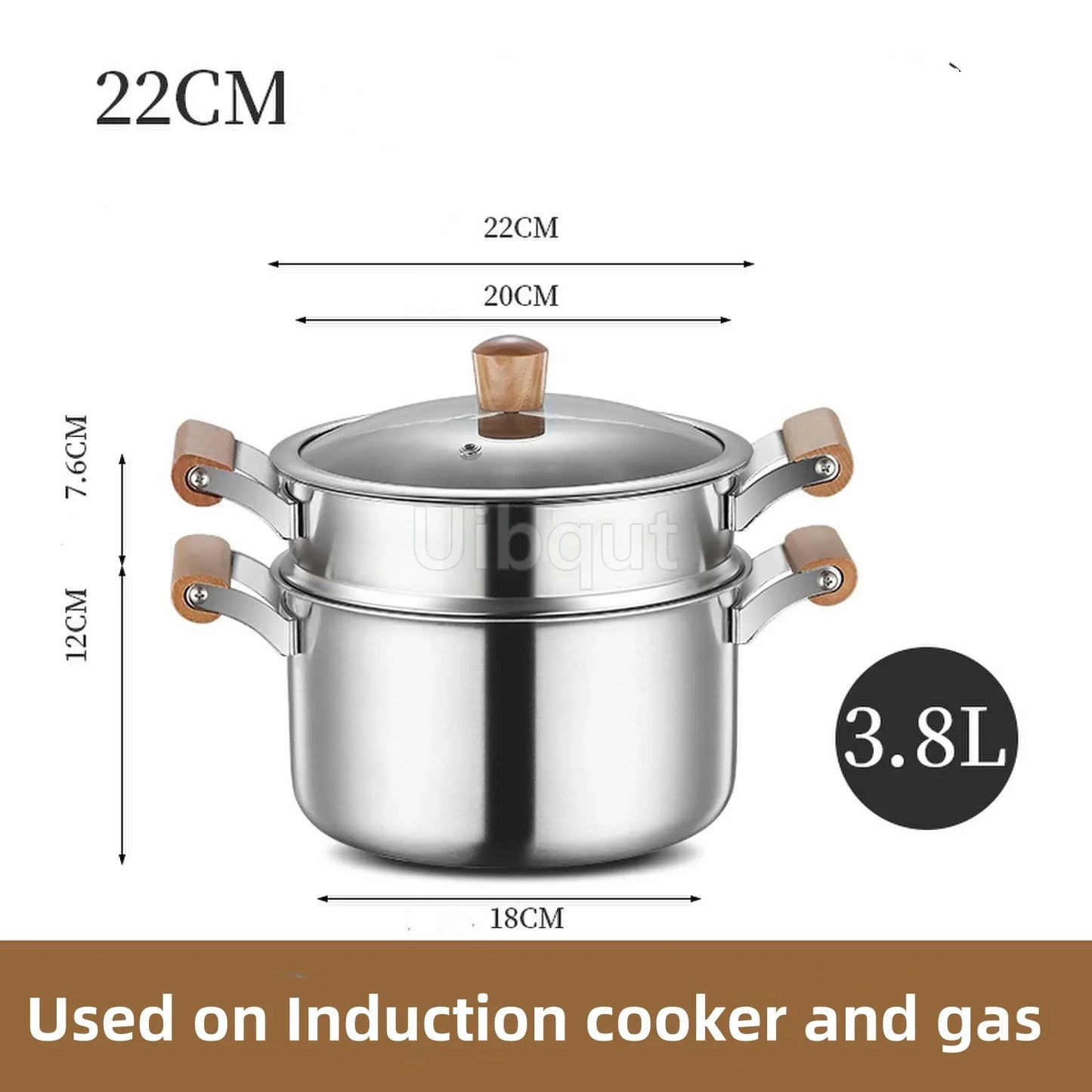Stainless Steel pot Double Bottom Soup Pot Nonmagnetic Cooking Multi purpose Cookware Non stick Pan Gas cooker used pot hot pot