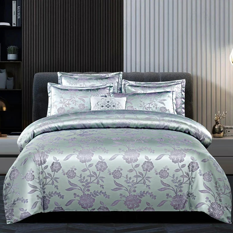 Bedding Set Luxury European Queen American Satin Double Duvet Cover Set