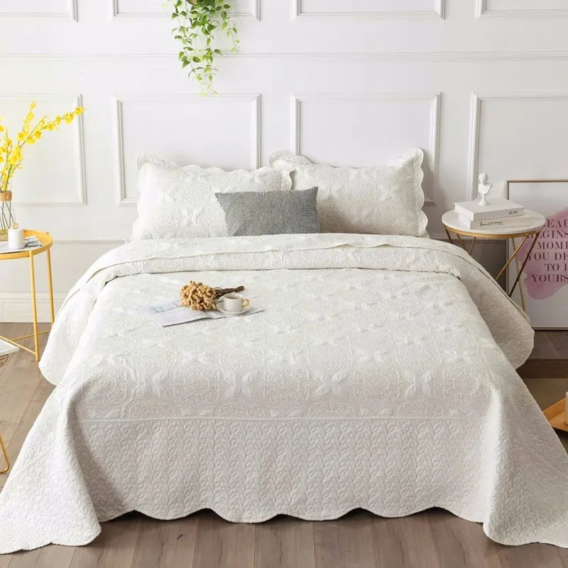 Cotton Quilted Bedspread Cubrecam Bed Cover Colcha