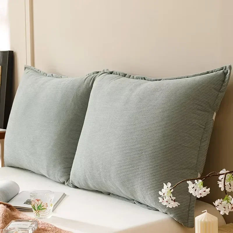 New retro corduroy removable and washable bedside soft bag cushion tatami large backrest solid color long pillow can be bundled