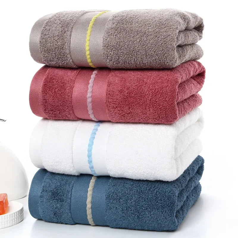 3Pcs Cotton Bath Towel Set Absorbent Adult Bath Towels Solid Color Soft Friendly Face Hand Shower Towel For Bathroom