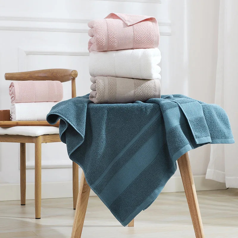 Cotton bath towel, bath wrap, household couple, soft and absorbent adult beach towel, not easy to shed wool, gauze bath towel