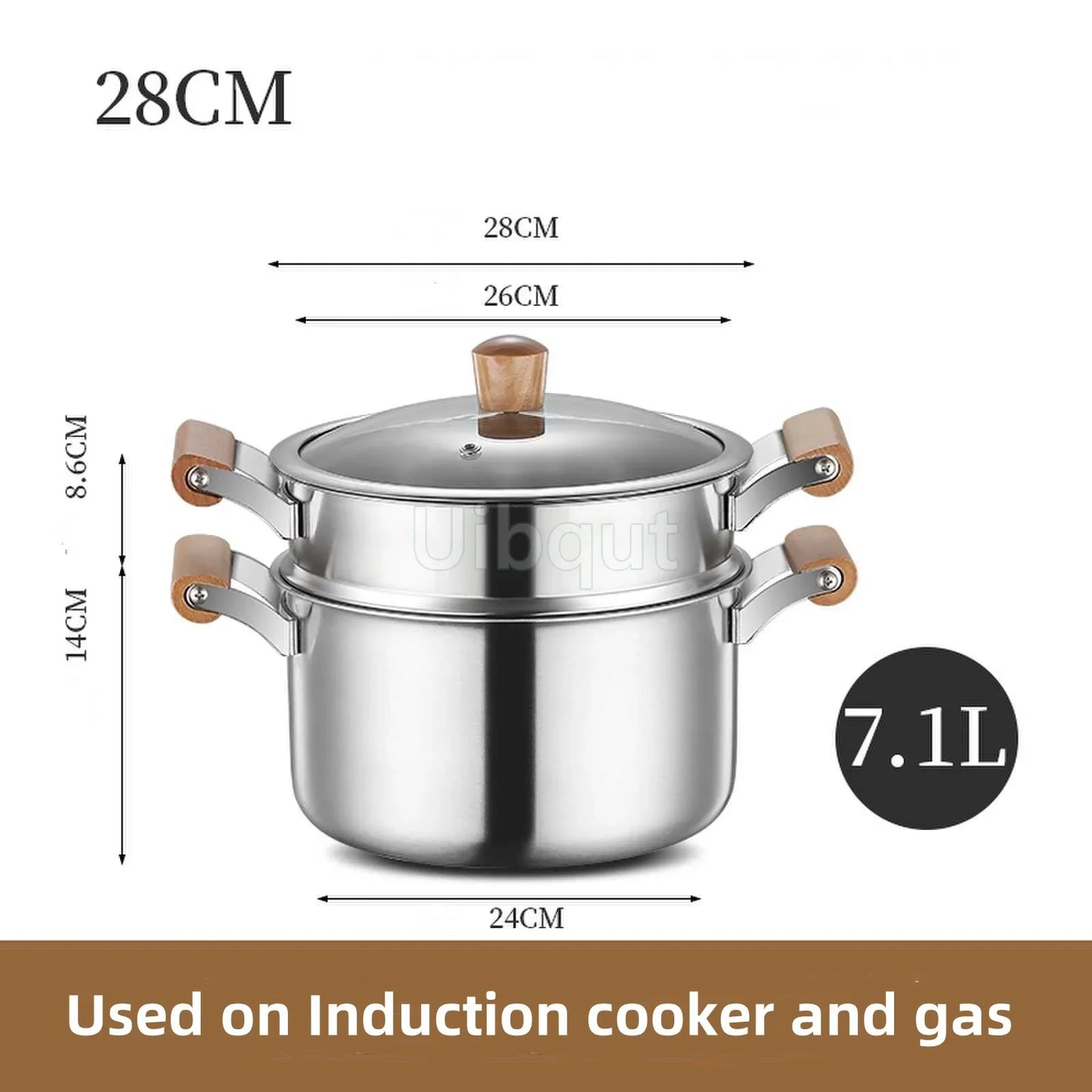 Stainless Steel pot Double Bottom Soup Pot Nonmagnetic Cooking Multi purpose Cookware Non stick Pan Gas cooker used pot hot pot