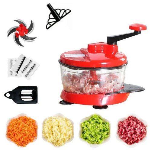 3 in1 Vegetable Cutter Chopper Shredders Manual Meat Vegetable Slicer Grinder Kitchen Tools 2.5L