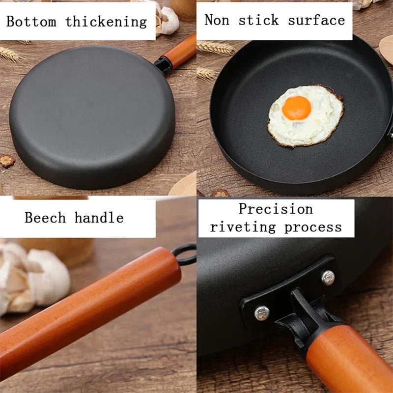 Cast Iron Pot Vintage Forged Chinese Wok Non-stick Frying Pan  Home 26CM Kitchen Wok Cooking Pot for Induction Cooker Gas Stove