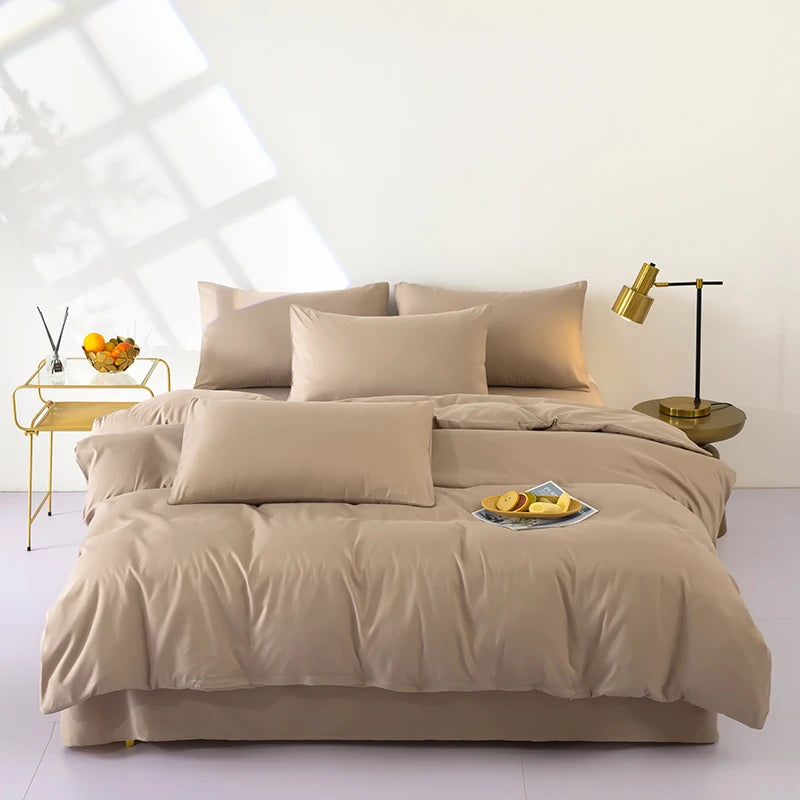 Bedding Solid Color Bed Sheet Set Brushed