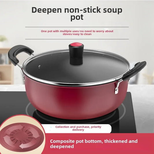 [Composite Bottom Thickening Soup Pot] Diamond Non-stick Soup Ramen Pot