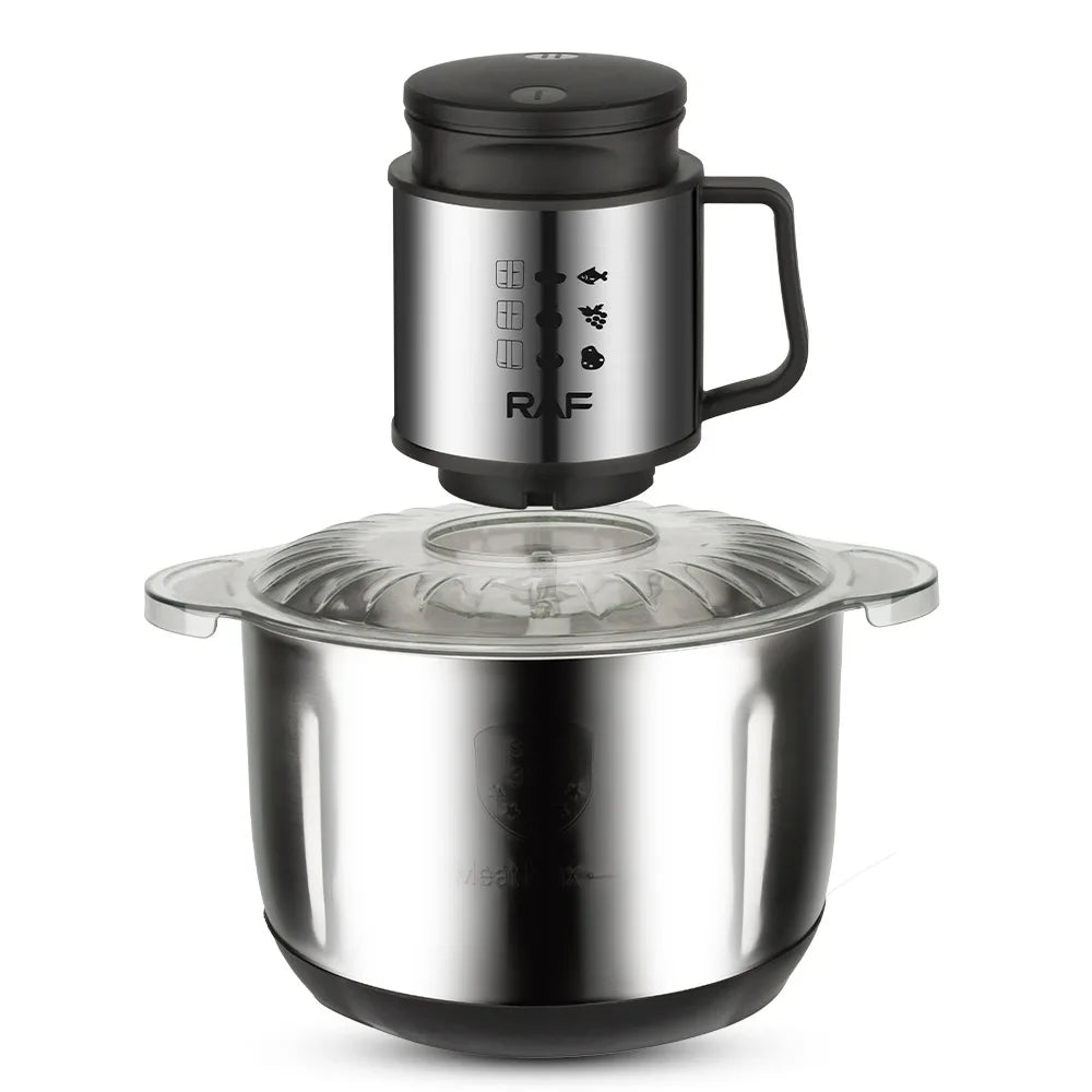 Electric Meat Grinder 1000W Multifunctional Food Processor, Stainless Steel Suitable for Baby Food, Fruits, Nuts, Vegetables