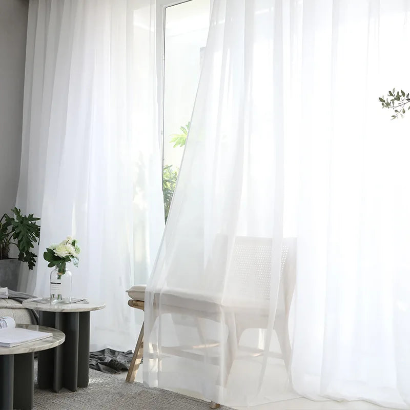 Europe Solid White Curtain Window Sheer