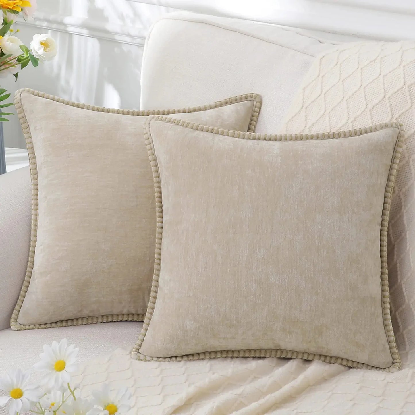 Soft Throw Cushion Cover Decorative Square Pillow Case For Couch Sofa Bed Pillowcase50x50